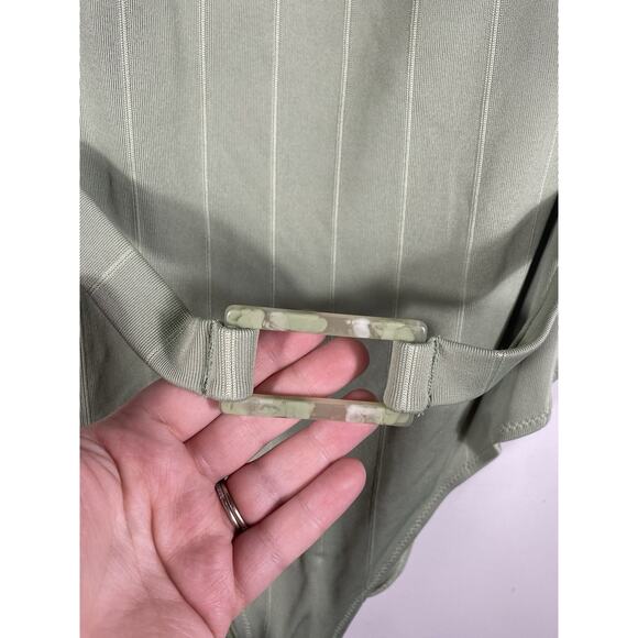 H&M Swimsuit Bathing Suit US Size L Green Padded Belted Vintage Inspired NEW - Picture 7 of 14